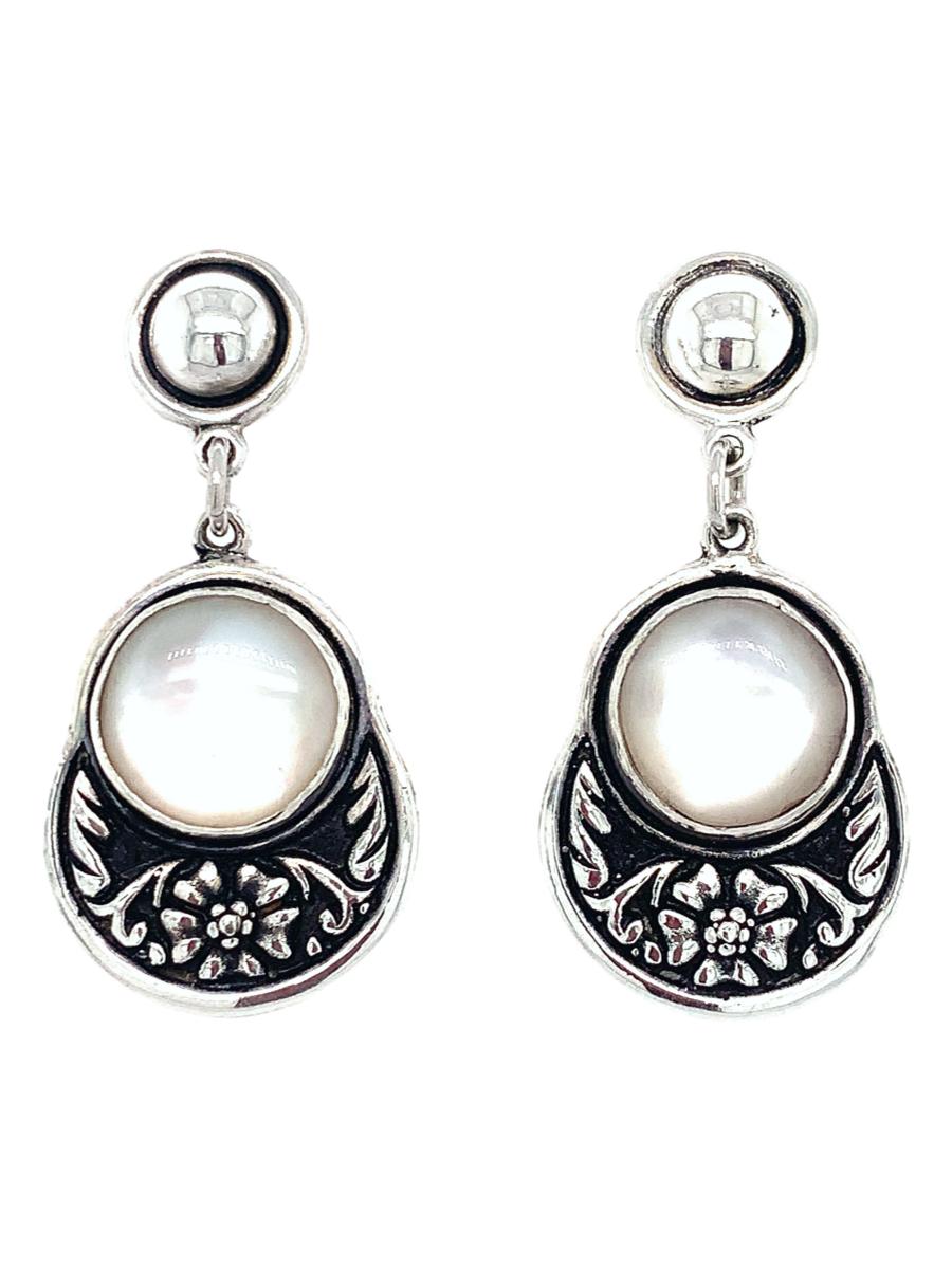 Mother-of-Pearl Dangle Earrings with Sterling Silver